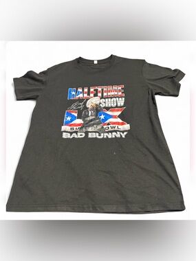 Bad Bunny Super Bowl black t-shirt #superbowl #music Size M
